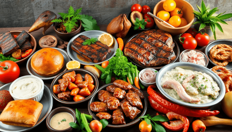 A colorful array of Australian dishes